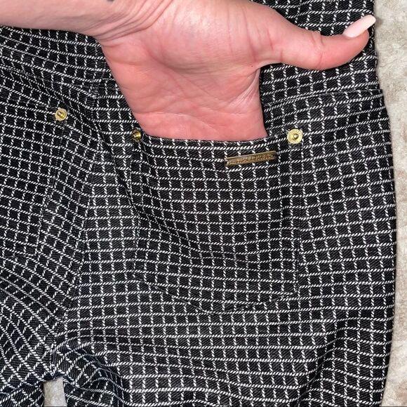 Michael Kors Black White Checkered Stretch Legging SZ SM work/comfort pants - Picture 4 of 9